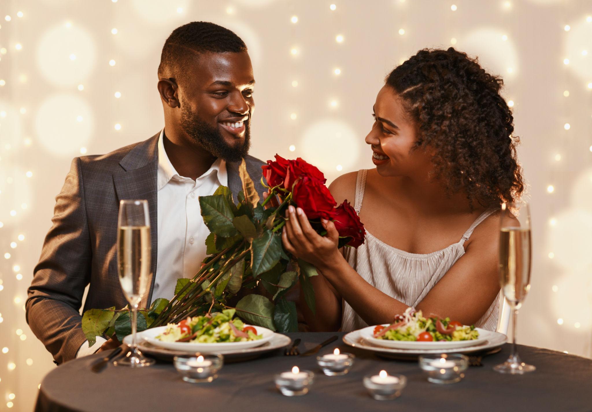Couple celebrating together